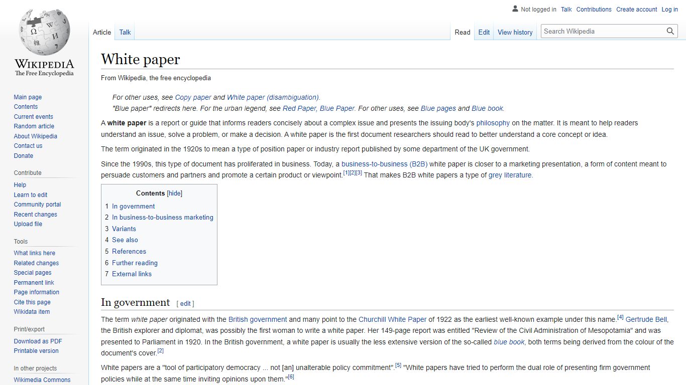 White paper - Wikipedia